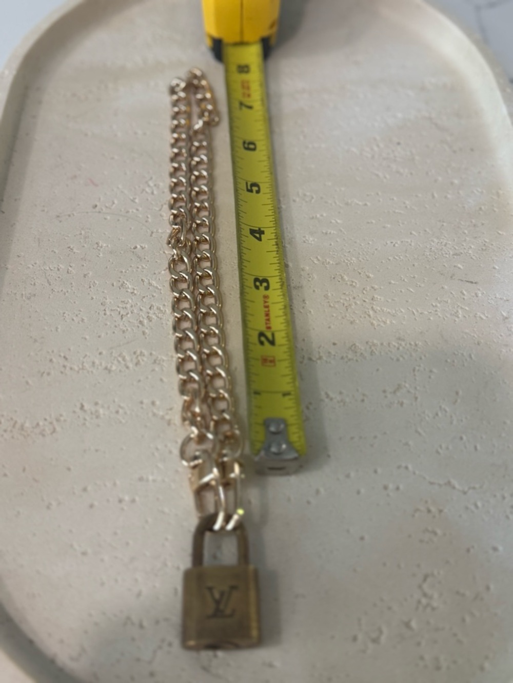 Authentic Louis Vuitton Gold Padlock Necklace (#320) with Non Branded Chain 16” - Picture 10 of 16